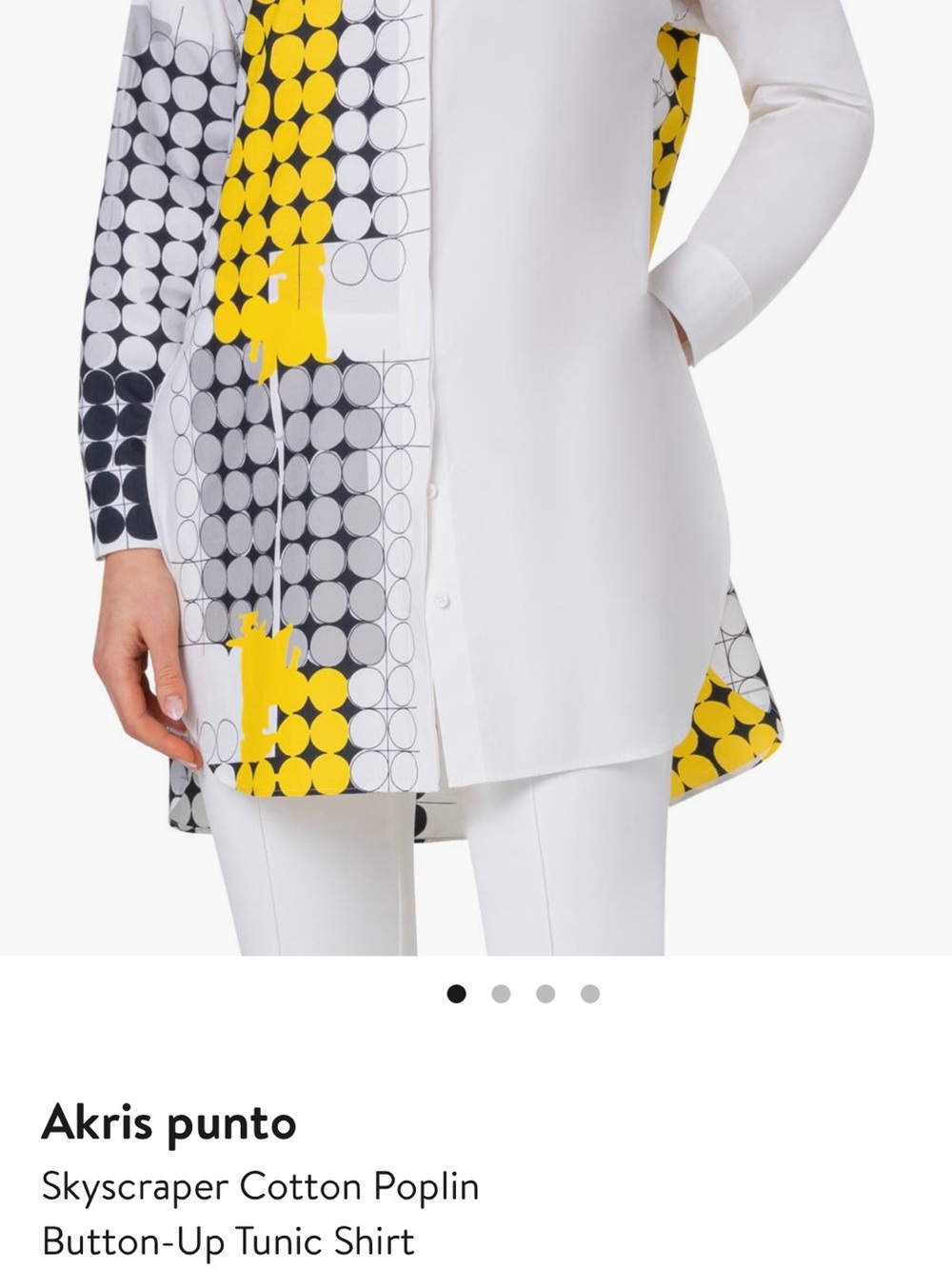29. Akris punto Skyscraper Cotton Poplin Button-Up Tunic Shirt